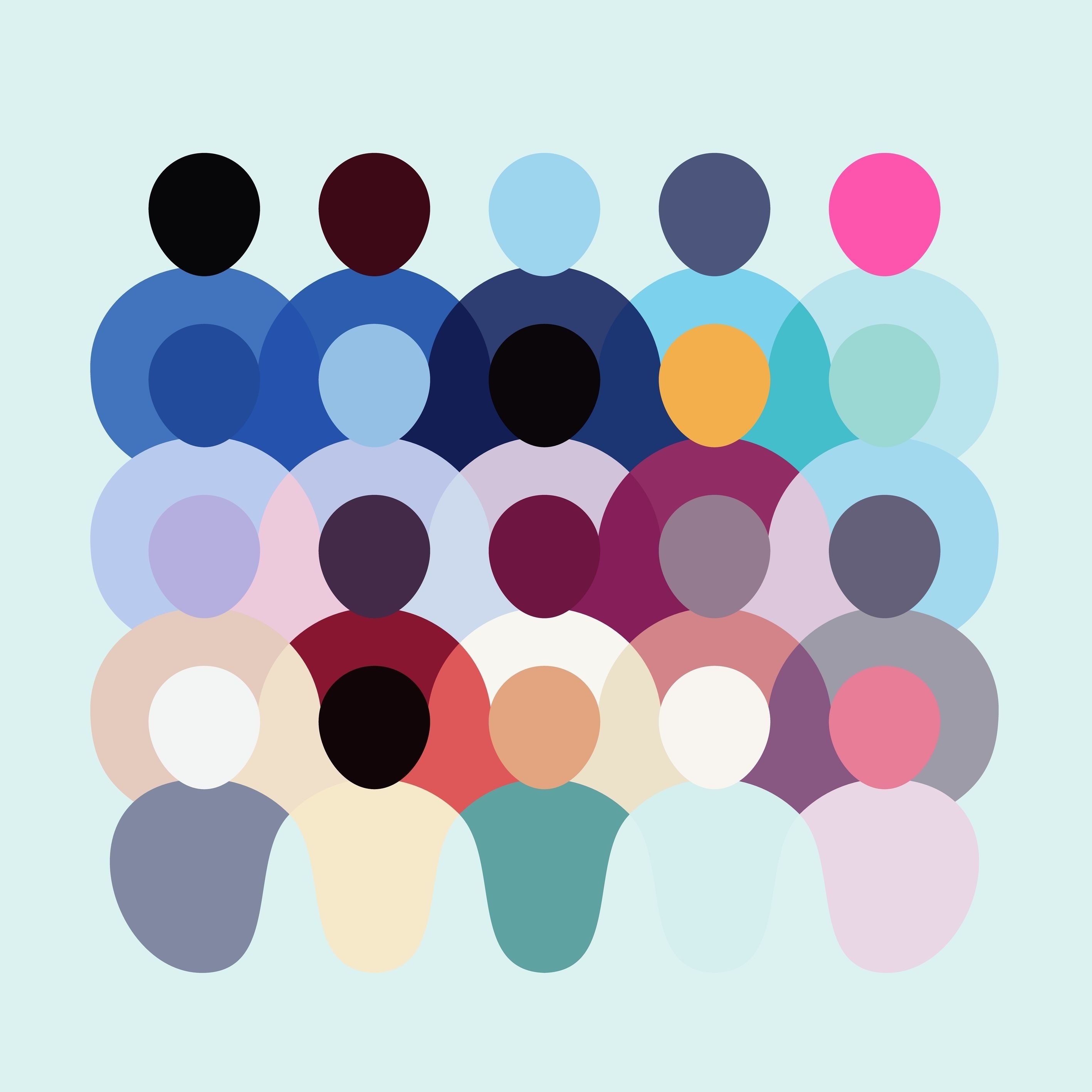 Colorful illustration of diverse people that make up an expert international team of language experts for language projects